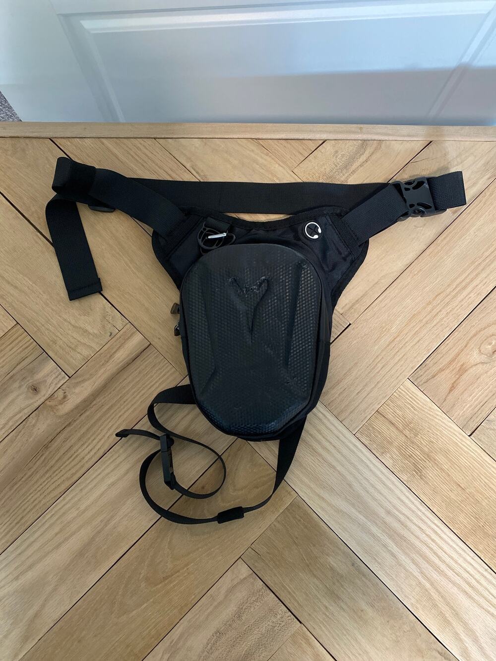 New Motorcycle Hard Shell Drop Leg Bag Black Thigh Waist Pack